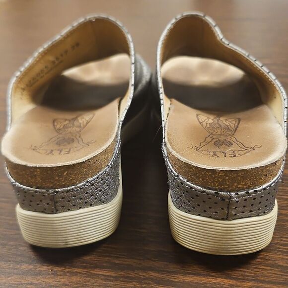 FLY London Metallic Perforated Slide Sandals Size 39 - Picture 5 of 9
